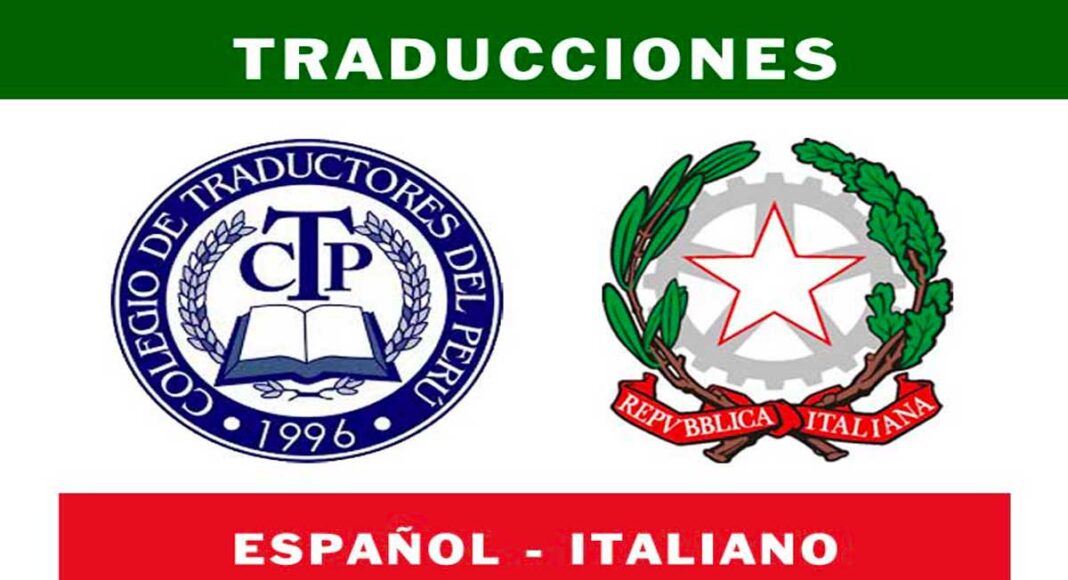 Lista de traductores de Español a Italiano del Colegio de Traductores del Perú