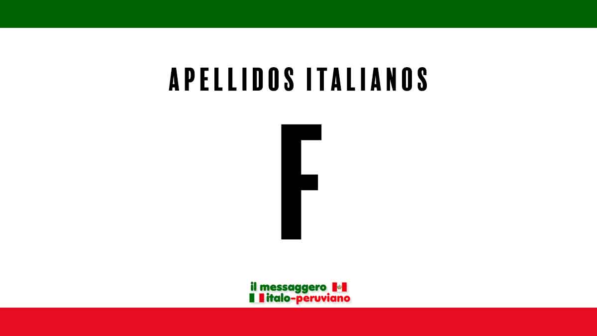 Apellidos Italianos con F. La lista más completa de todo Internet